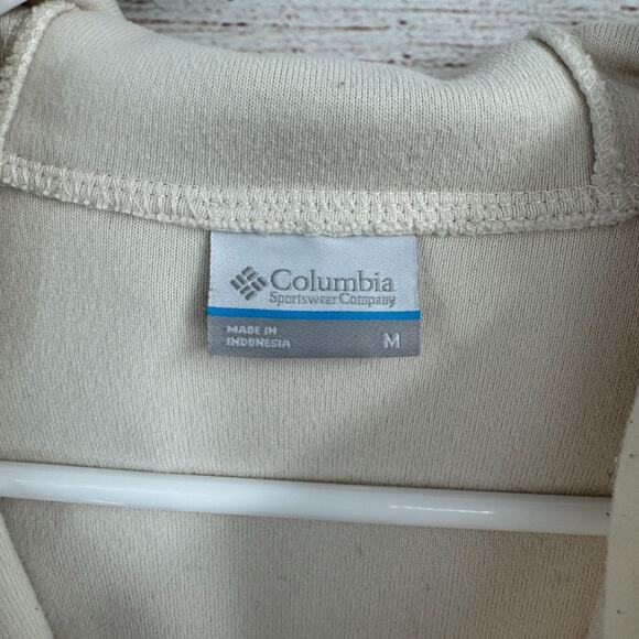 Columbia Hooded Full Zip Sherpa Fleece Jacket Women's Size M Cream/Beige - Picture 4 of 7
